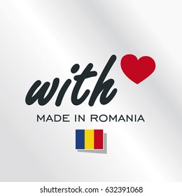 With Love Made in Romania logo silver background