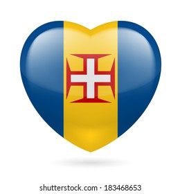 I love Madeira. Heart with flag colors  