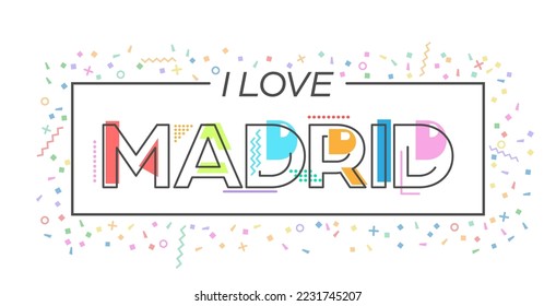 I love Madrid. Vector lettering for postcards, posters, posters and banners. Flat design