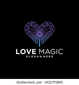 magia de amor, pistas mágicas, para logos, emblemas de entretenimiento mágico