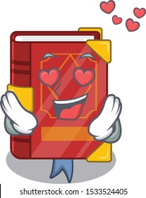 In love magic spell book isolated in character