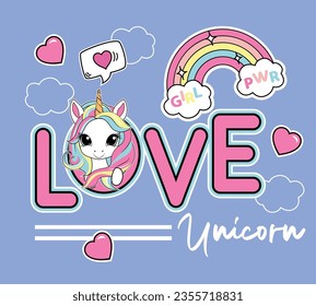 Liebesmagie-Unicorn-Regenbogenmädchen