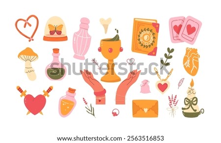 Love magic. Witchcraft and divination. Love potions, magic elixirs