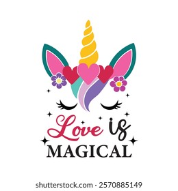 Love Is Magical Typography T-Shirt Design Vector, Valentine gift, Valetines Day Typography Shirt, Valentine’s Day Digital Design, Happy valentines day
