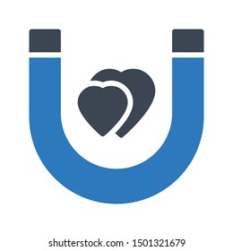 love magnet glyph colour vector icon