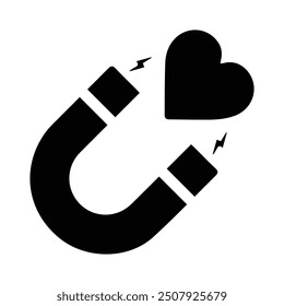 Icono del imán del amor, gráficos del Vector