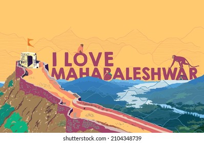 I love Mahabaleshwar poster for banner, hoarding, backdrop.