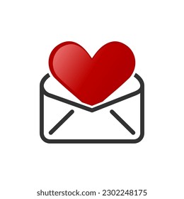 Love mail design logo template illustartion