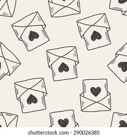 love mail doodle seamless pattern background
