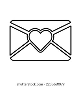 Love mail Icon in Line Style