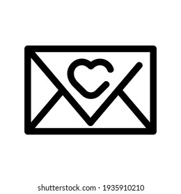 Icono de correo de amor o logotipo símbolo de signo aislado ilustración vectorial de alta calidad estilo negro iconos vectoriales
