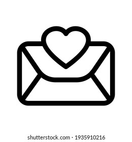 Icono de correo de amor o logotipo símbolo de signo aislado ilustración vectorial de alta calidad estilo negro iconos vectoriales
