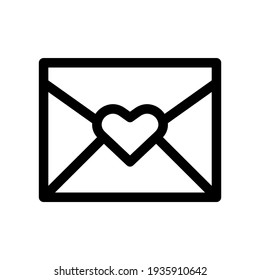 Icono de correo de amor o logotipo símbolo de signo aislado ilustración vectorial de alta calidad estilo negro iconos vectoriales
