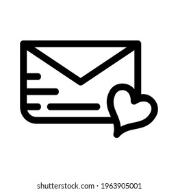love mail icon or logo isolated sign symbol vector illustration - high quality black style vector icons
