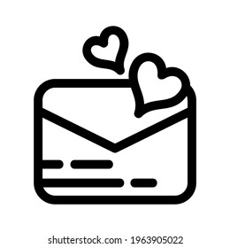 love mail icon or logo isolated sign symbol vector illustration - high quality black style vector icons
