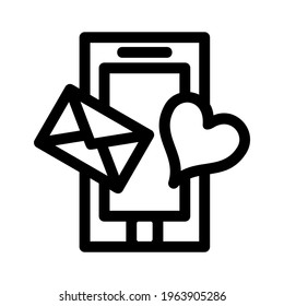 love mail icon or logo isolated sign symbol vector illustration - high quality black style vector icons
