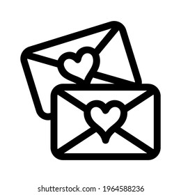 love mail icon or logo isolated sign symbol vector illustration - high quality black style vector icons
