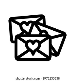 love mail icon or logo isolated sign symbol vector illustration - high quality black style vector icons
