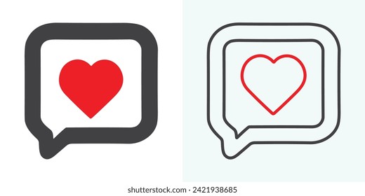 Love Mail icon set. email icon vector. E-mail icon. Envelope illustration