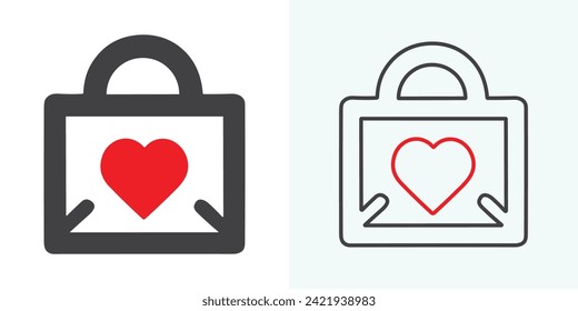 Love Mail icon set. email icon vector. E-mail icon. Envelope illustration