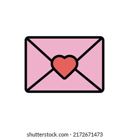 Love Mail Icon Vector Illustration