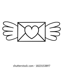 Love Mail icon vector set.  Valentines Message illustration sign collection. romantic symbol.