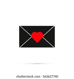 Love mail icon vector. Valentines day