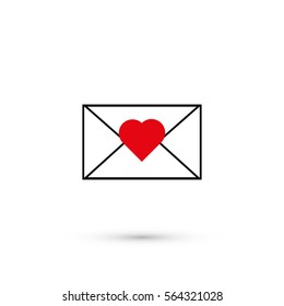 Love mail icon vector. Valentines day