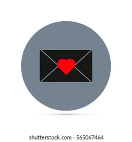 Love mail icon vector. Valentines day