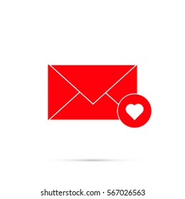 Love mail icon vector. Valentines day