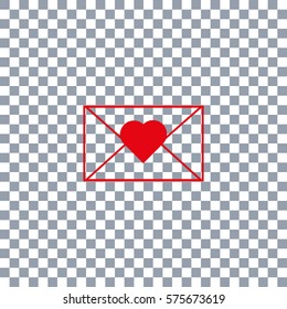 Love mail icon vector. Valentines day. Transparent background