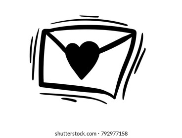 love mail letter doodle vector