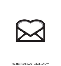 love mail logo design icon.