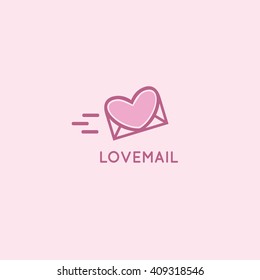 Love Mail Logo. Love Letter. Love Message Logo Design