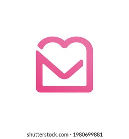 Love mail logo template design