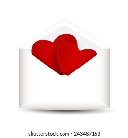 Love mail on a white background 