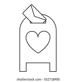 love mail post box message valentine line