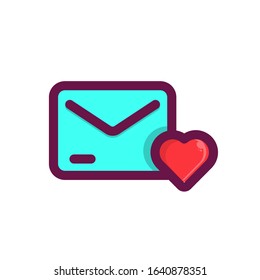 Love mail red icon valentines day