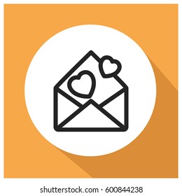 Love mail vector icon