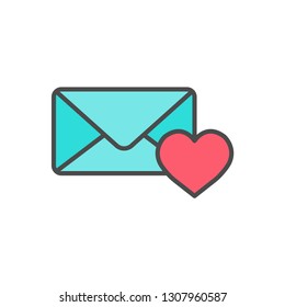 Love mail vector icon sign symbol