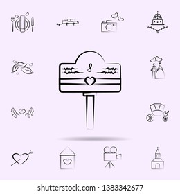Love mailbox icon. Universal set of wedding for website design and development, app development