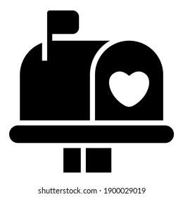 love mailbox, postbox black icon