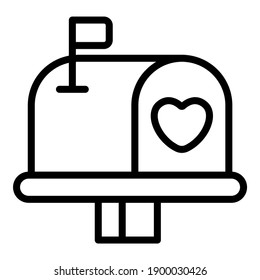 Liebesbriefkasten, einfaches Postfach-Symbol