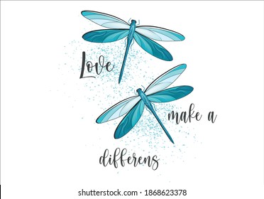 love make a diffrense utterflies and daisies positive quote flower design margarita 
mariposa
stationery,mug,t shirt,phone case fashion slogan  spring summer sticker and etc fashion design dragonfly