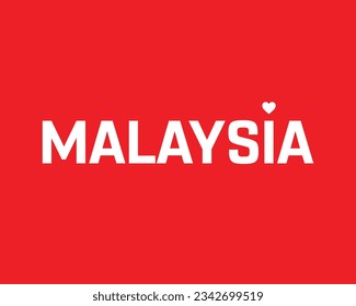 I love Malaysia, Malaysia Independence Day, Love Malaysia, Malaysia, Love, National Flag, 31st August, 31 August, Independence Day, Heart Icon, Red Background Typographic Design Typography Vector Eps 