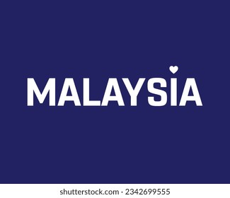 I love Malaysia, Malaysia Independence Day, Love Malaysia, Malaysia, Love, National Flag, 31st August, 31 August, Independence Day, Heart Icon, Blue Background Typographic Design Typography Vector Eps