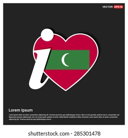 I love Maldives flag heart