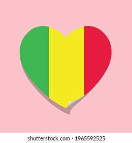 I love Mali flag heart vector illustration