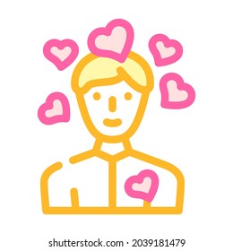 Liebe Menschen Farbe Symbol Vektorgrafik. Liebeszeichen. einzelne Symbolillustration