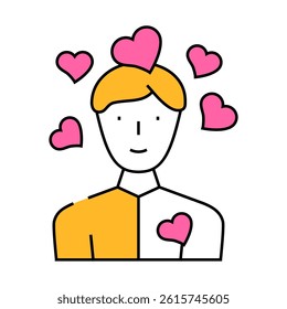 love man line icon vector. love man sign. isolated symbol illustration